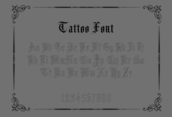 Callimaya Tattoo Font Outline